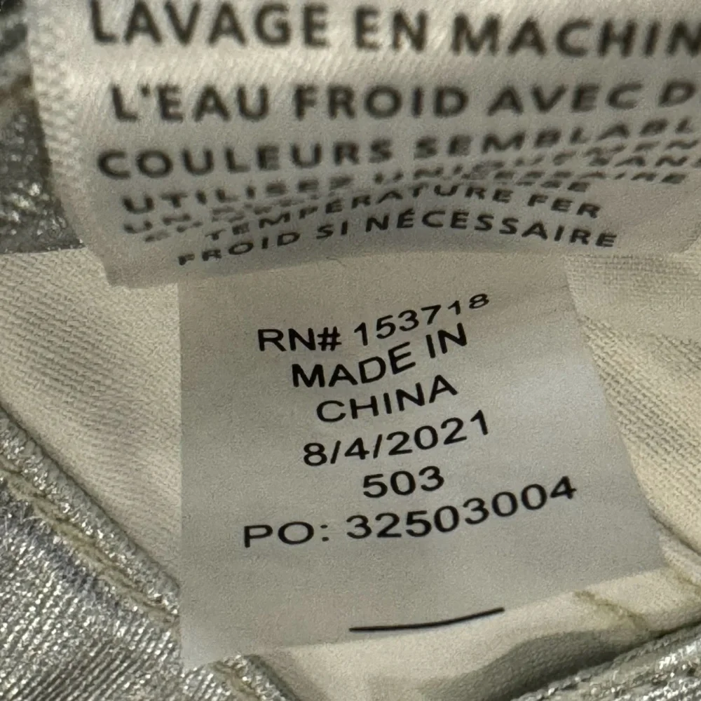 Joe’s Silver Metallic‎ High-Rise Skinny Jeans - Size 8